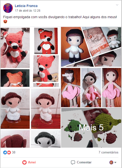 Um conjunto de fotos de Amigurumi